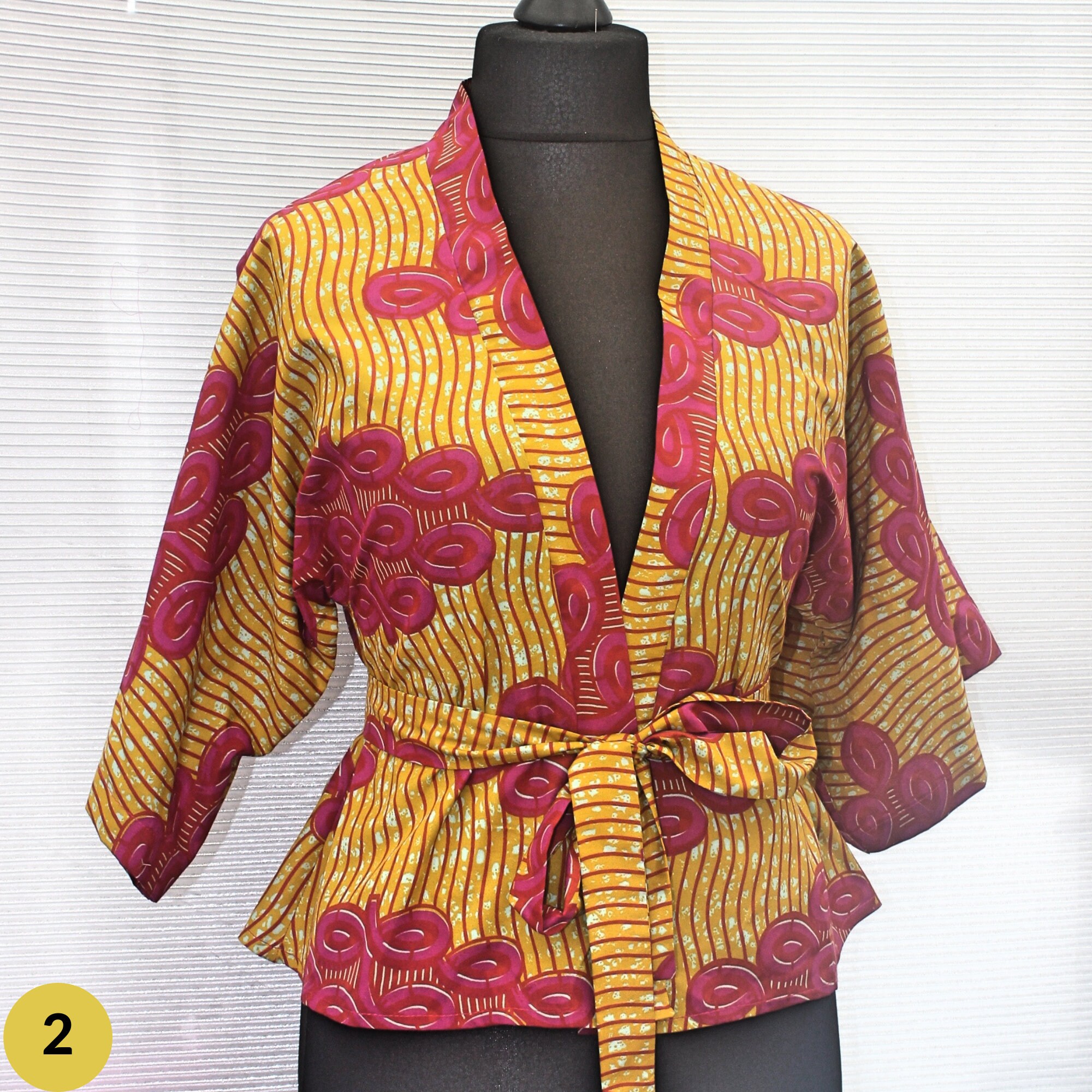 Yellow Ankara Kimono with Tube Top