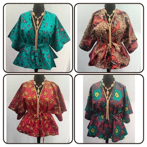 Stylish handmade Ankara kimono top/jacket
