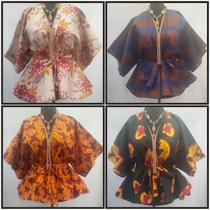 Stylish handmade Ankara kimono top/jacket