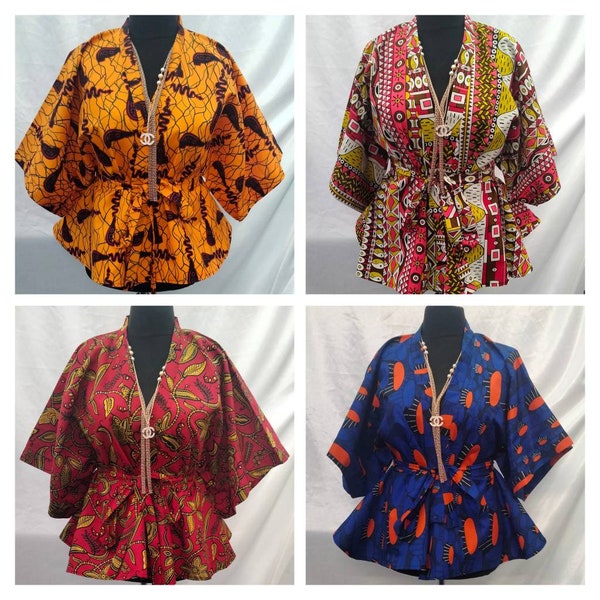 Stylish Handmade Ankara Kimono Top / Jacket - Sizes UK10-22 Available