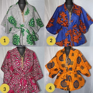 Stylish Handmade Ankara Kimono Top / Jacket - Sizes UK10-22 Available
