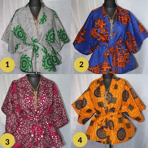 Stylish Handmade Ankara Kimono Top / Jacket - Sizes UK10-22 Available