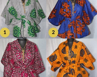 Stylish Handmade Ankara Kimono Top / Jacket - Sizes UK10-22 Available