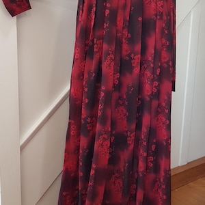 Handmade High Neck Chiffon Kaftan/Boubou/Abaya/Long Dress with Pleat Detail - Size UK14-16