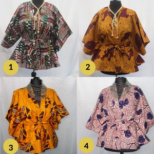 Stylish Handmade Ankara Kimono Top / Jacket - Sizes UK10-26 Available