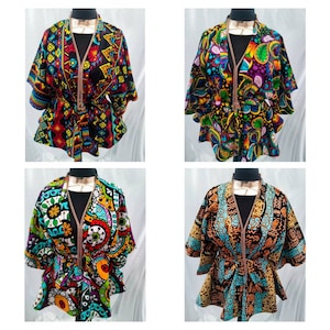 Stylish Handmade Ankara Kimono Top / Jacket - Sizes UK10-22 Available