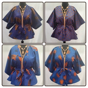 Stylish handmade Ankara kimono top/jacket