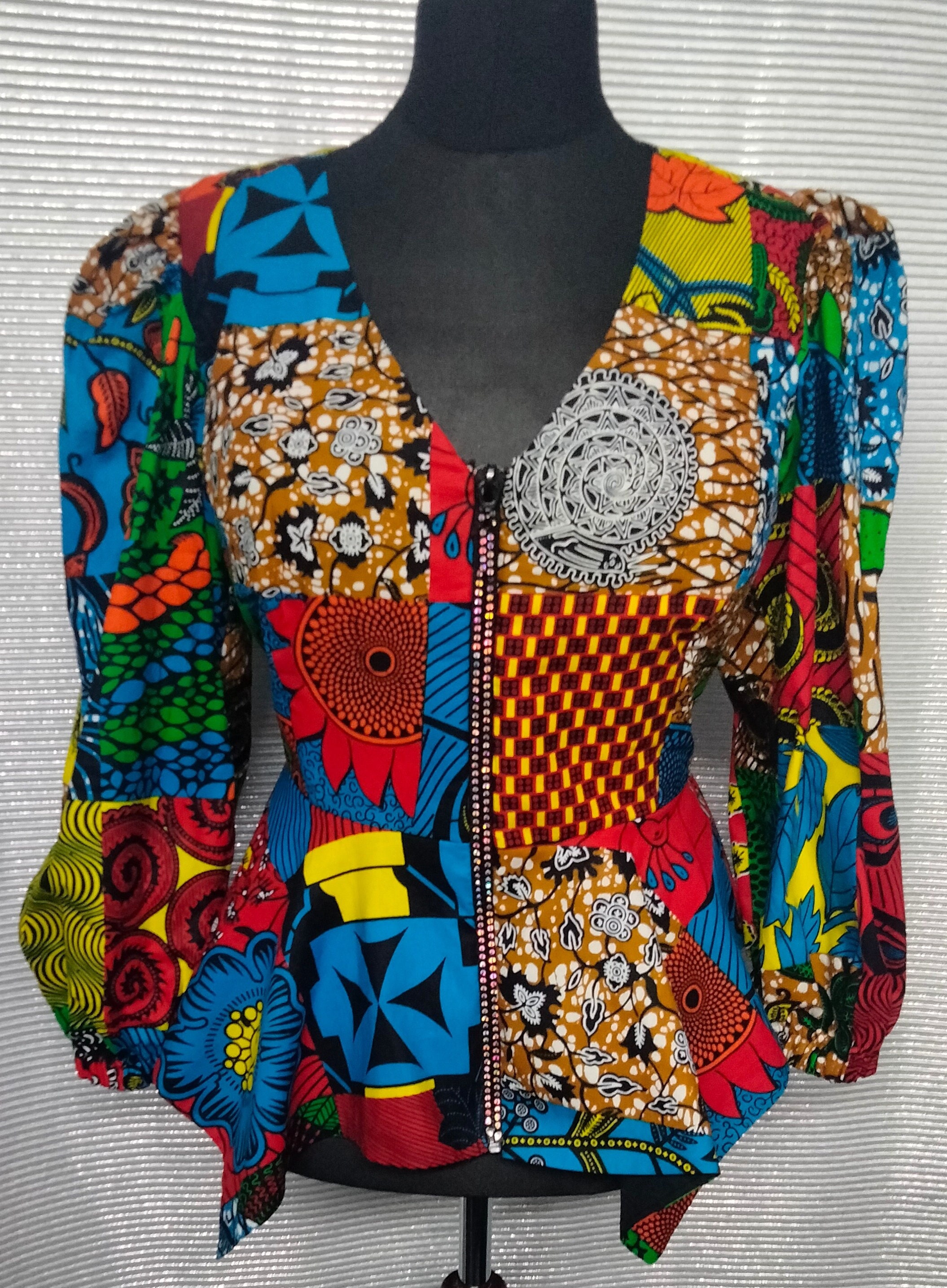 KOMA African Print Peplum Top by etunobrand - Peplum Tops - ANKA