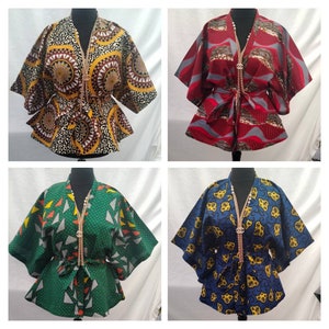 Stylish handmade Ankara kimono top/jacket