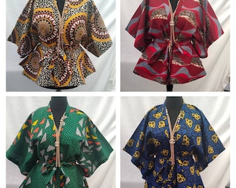 Stylish handmade Ankara kimono top/jacket