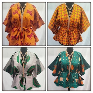 Stylish handmade Ankara kimono top/jacket