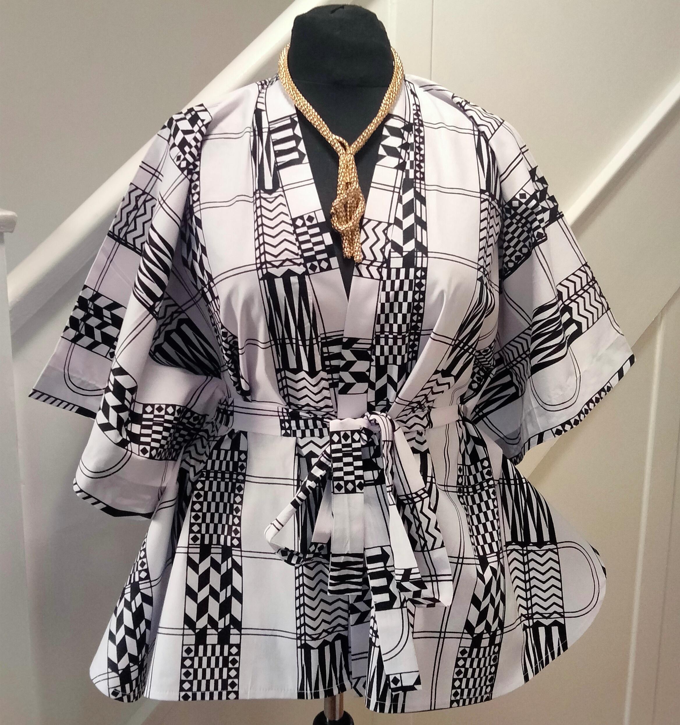 Stylish handmade Ankara kimono