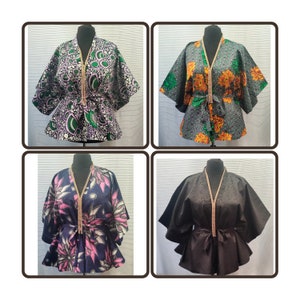 Stylish handmade Ankara kimono top