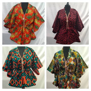 Stylish Handmade Ankara Kimono Top / Jacket - Sizes UK10-22 Available