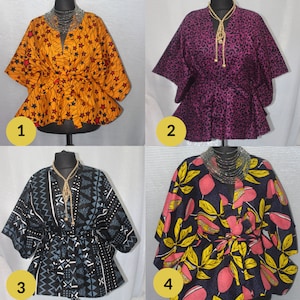 Stylish Handmade Ankara Kimono Top / Jacket - Sizes UK10-26 Available