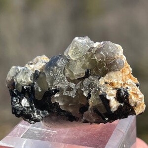 Fluorite with Black Tourmaline and Mica from Erongo, Namibia