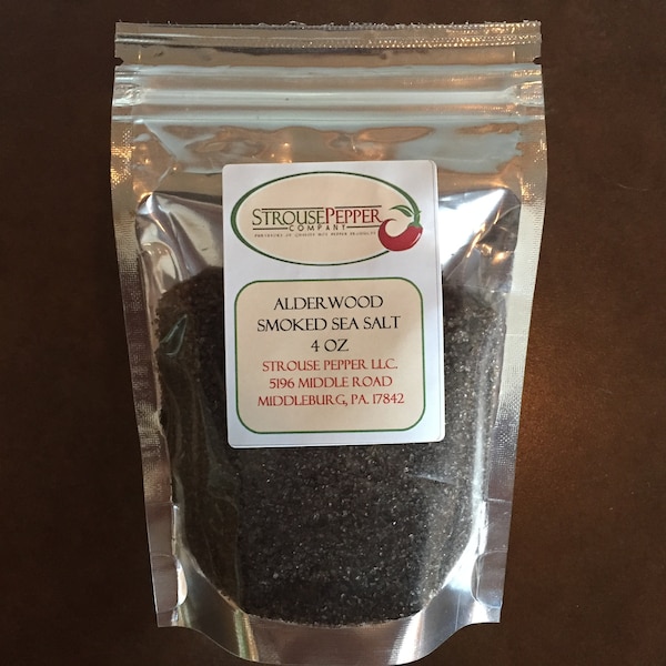 Alderwood Smoked Sea Salt 4 Oz ( Medium Fine Grind )