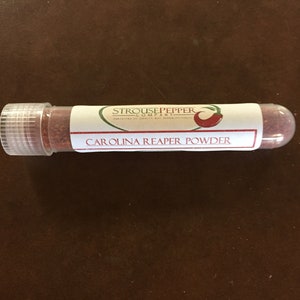 FRESH GROUND Carolina Reaper Power Vial ( 8 Grams/ Over 1/4 OZ )Screw On Cap