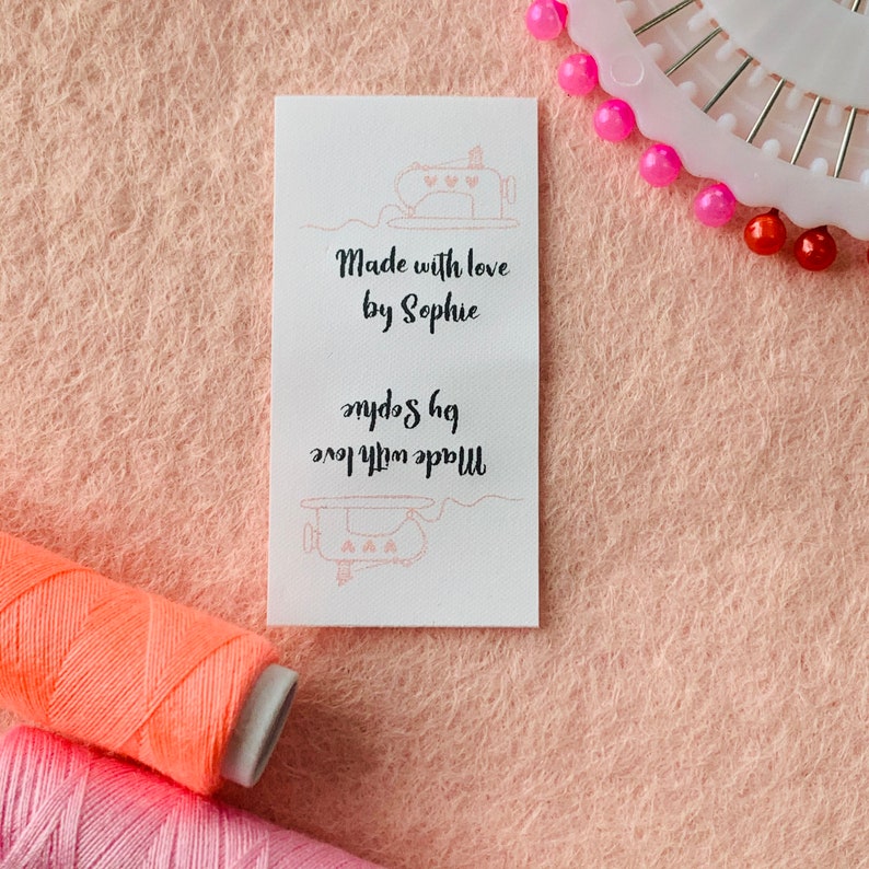 Custom Name Sewing Machine Design Fabric Clothing Labels - Etsy UK