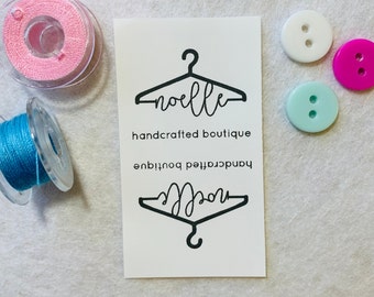 Set of 50 Product Tags For Handmade Items “Add your own text” or “Add your own image” Personalised Custom 25mm x 50mm (066FO) Sewing