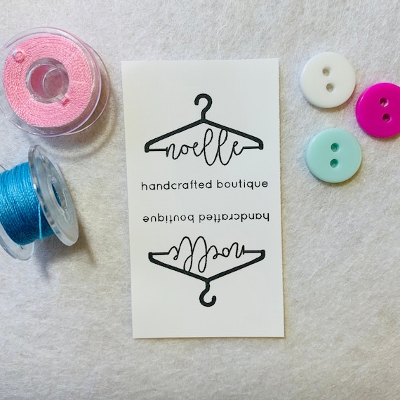 Set 50 Sew on Custom Clothing Labels Tags for Handmade Items Full Color Labels  Washable Add Your Logo Foldover 25mm X 50mm 056FO 