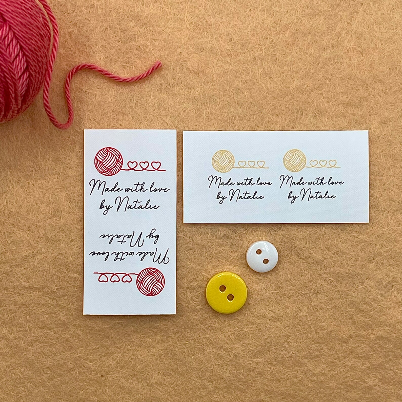 Ball of Wool Clothing Care Label Sew on Tags 50 X 25mm (030FO) Add to ...