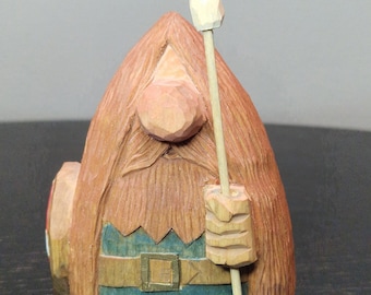 Vintage Hand Carved Wooden Viking