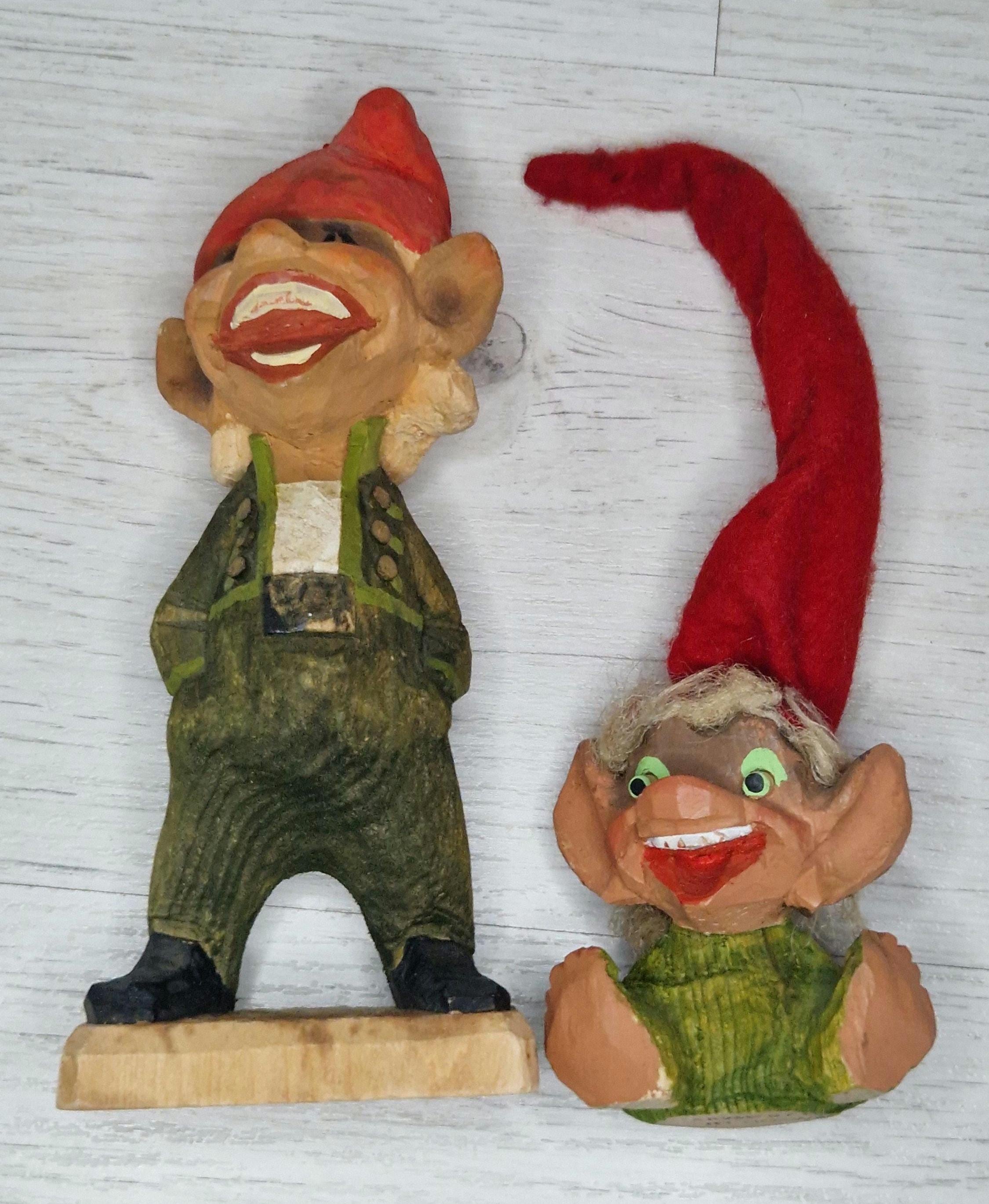 Henning Vintage Norwegian Hand Carved Wooden Nisse Father & Son - Etsy