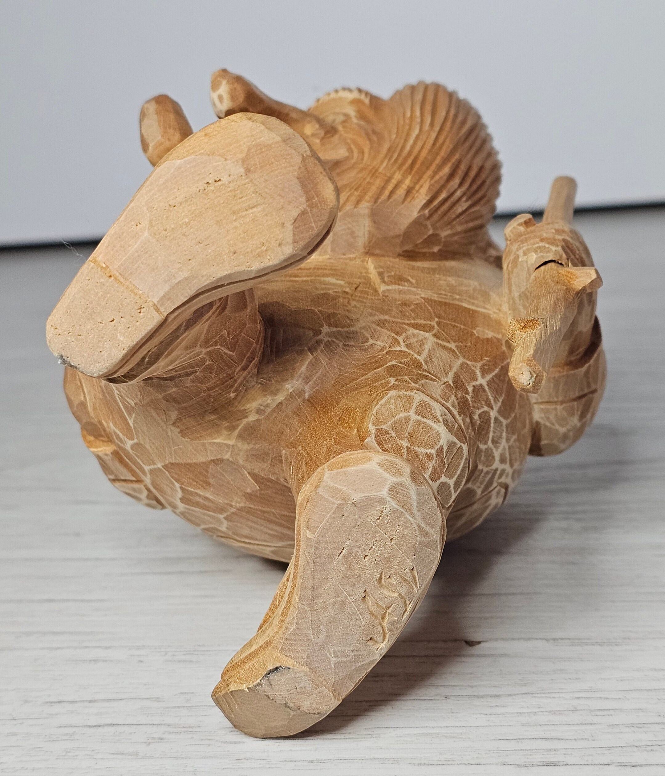 Rare Unpainted Hand Carved Signed Norwegian Troll by Anton Sveen