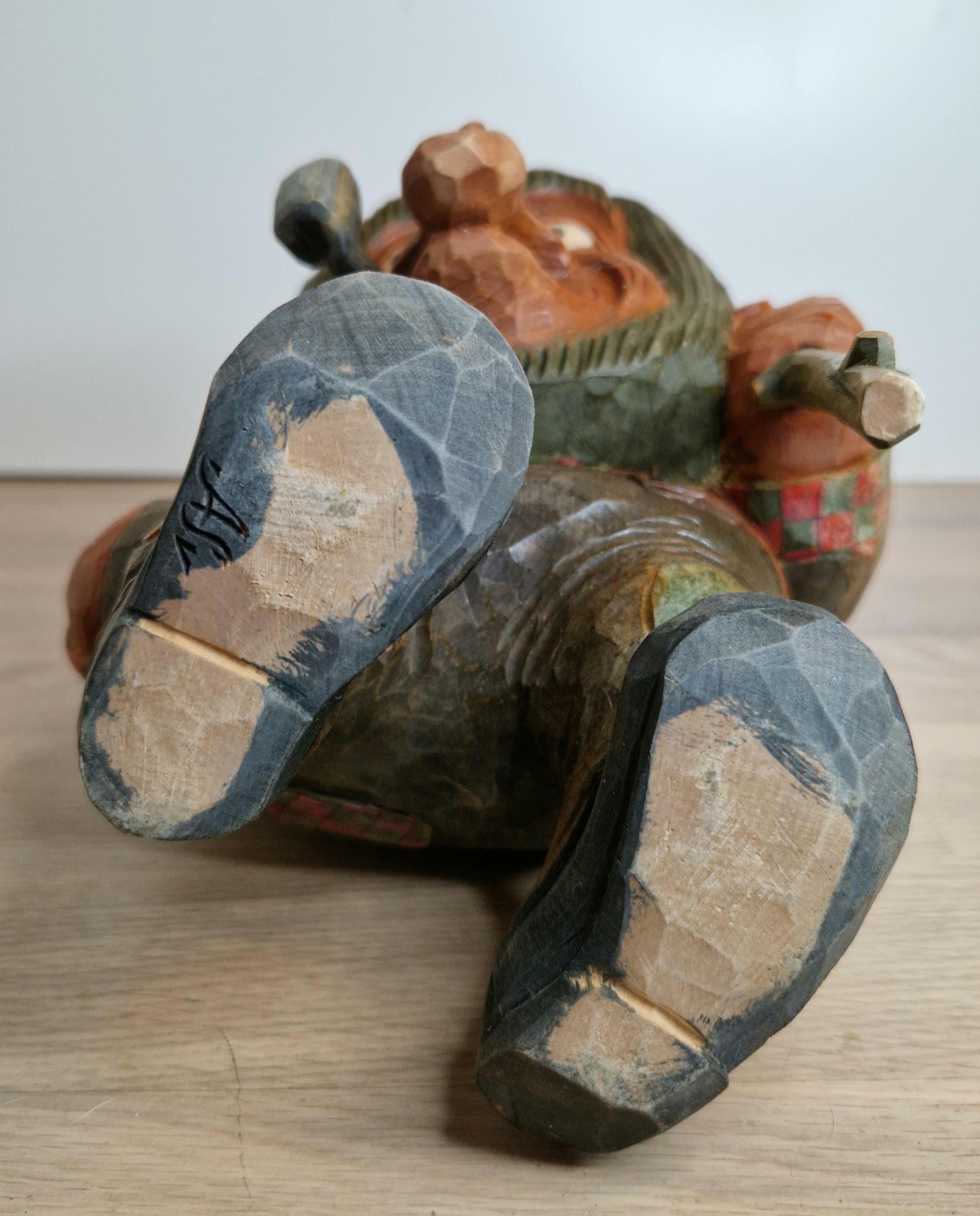 Vintage Hand Carved Norwegian Troll by Anton Sveen - Authentic