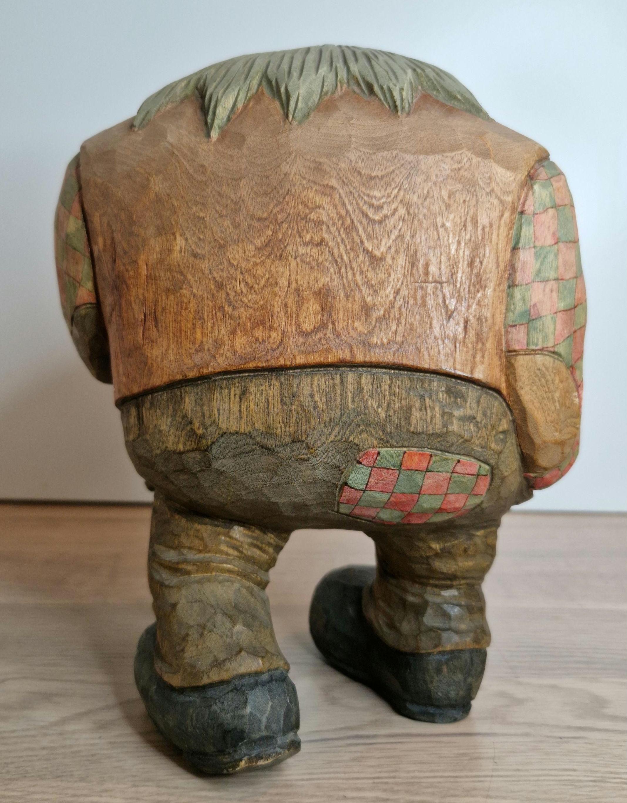Vintage Hand Carved Norwegian Troll by Anton Sveen - Authentic