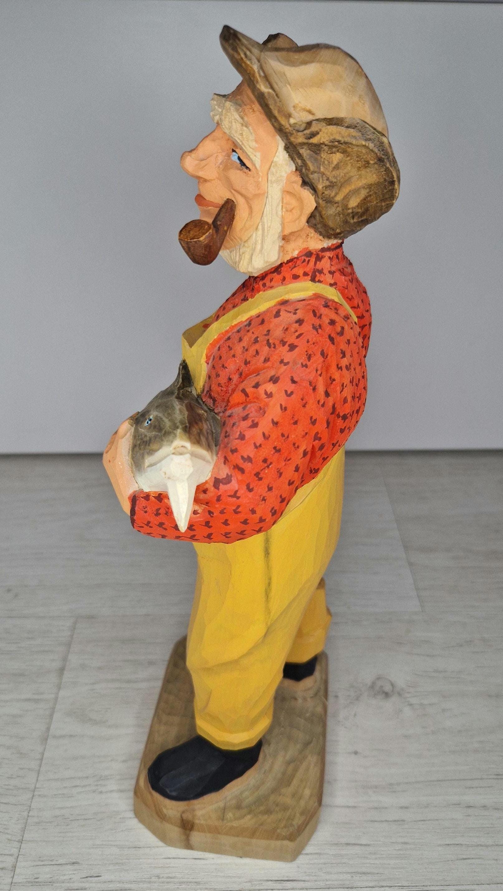HENNING へニング 木彫り Fisherman ノルウェー製 全長40cm