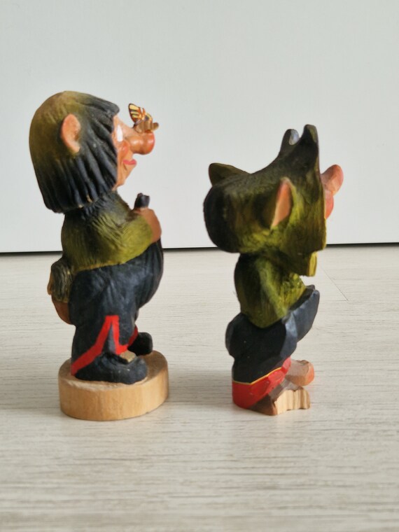 Henning Vintage Hand Carved Wooden Norwegian Trolls - Etsy