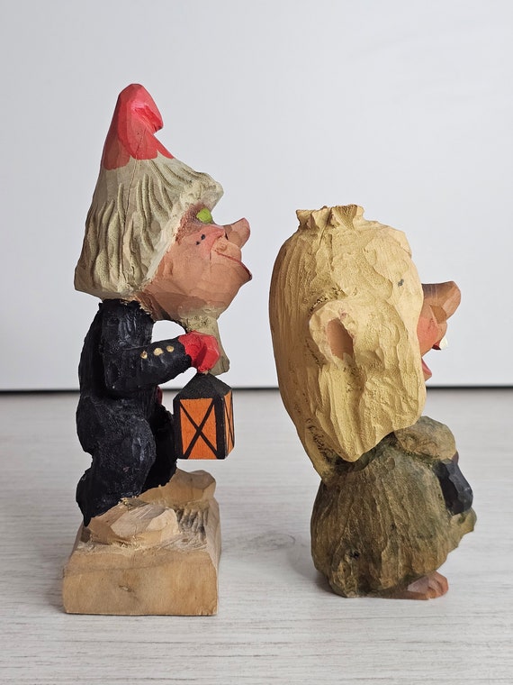 Henning Vintage Hand Carved Wooden Norwegian Trolls - Etsy