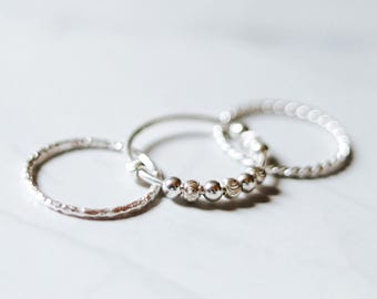 Textured Fidget Ring | Sterling Silver Spinner Ring, Dainty Stacking Ring, Minimalist Jewellery, Anxiety Worry Ring, Stress Relief Ring