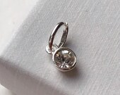 APRIL Sterling Silver Cubic Zirconia Birthstone Charm, Jewellery Add On, Birthstone Pendant, Necklace Bracelet Charm