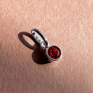 JULY | Sterling Silver Ruby Birthstone Charm, Jewellery Add On, Birthstone Pendant, Necklace Bracelet Charm, Personalised Jewellery