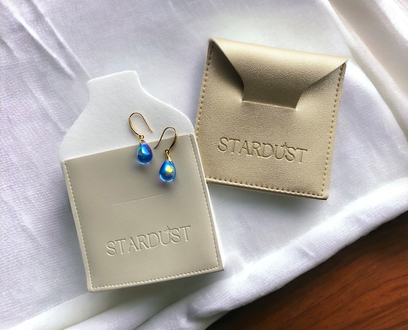 Blue Aurora Borealis Teardrop Earrings Gloss, Sterling Silver Czech Glass Earrings, Blue Drop Earrings, Tear Drop Hook Dangle Earrings image 10