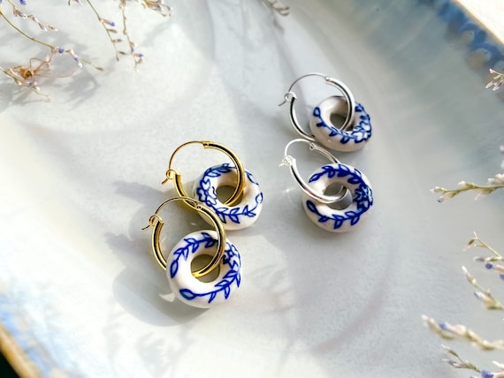 Porcelain earrings best sale