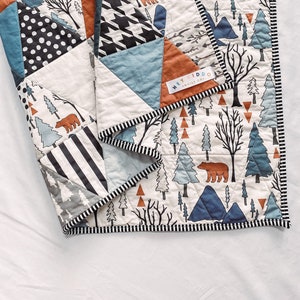 Baby Bear Quilt - Kupfer und Blau