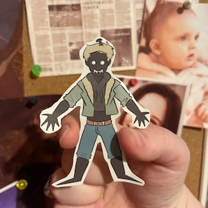 Molded Ethan Winters inspired sticker Resident Evil Village Biohazard sticker