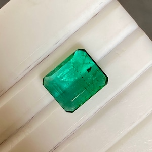6.47 Carat 12.9x10.8 Green Natural Loose  Emerald-Chunky Emerald Cut, Green Emerald,Genuine Emerald Gem, Emerald May Birthstone