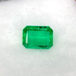 ¡De alta gama! Esmeralda natural de 6,20 quilates de Zambia / Piedra preciosa esmeralda de corte esmeralda genuino.