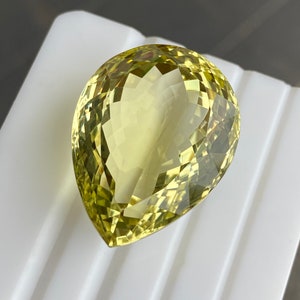 Big size Genuine Lemon quartz 73.70cts / Natural Lemon Quartz gems pear cut