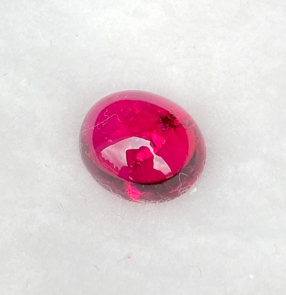 SOLD!  9.07CTS, Natural Rubellite Tourmaline Cabochon. Vivid Red color Tourmaline.