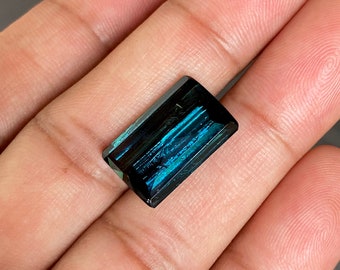 Tormalina blu, tormalina afgana, si clarity tormalina gemma per la produzione di gioielli, 17,4 x 11,2 x 6,7 MM, 12,48 CTS