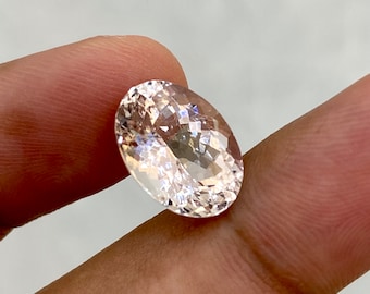Zachte perzik Morganite, 5,78 cts ovaal geslepen Morganite, losse edelsteen uit Afrika, natuurlijke edelsteen 13,5X10MM
