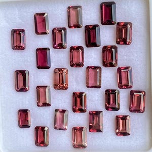 Natural Pink Tourmaline Parcel 6 X4 MM | Calibrated Emerald Cut Loose Gemstones | Precision Cut Tourmalines for Rings & Jewelry Making