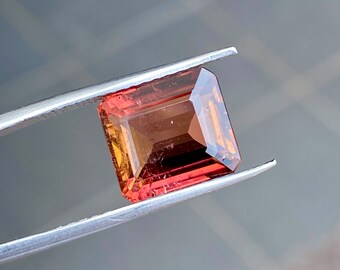 6.95carat Natural Tourmaline Emerald Cut - Loose Genuine Pinkish red Tourmaline - Wholesale Price Fine Gemstone- Jewelry Maker