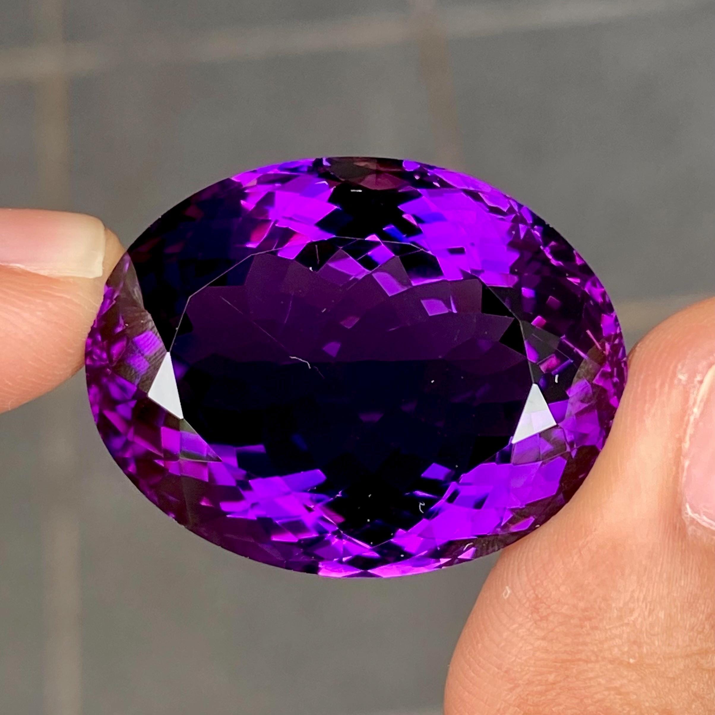 80.98CTS Natural Amethyst, Gorgeous Purple Color, Oval Cut